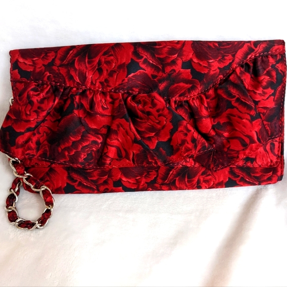 White House Black Market Bold Rose Clutch/ Wristlet - Picture 11 of 11